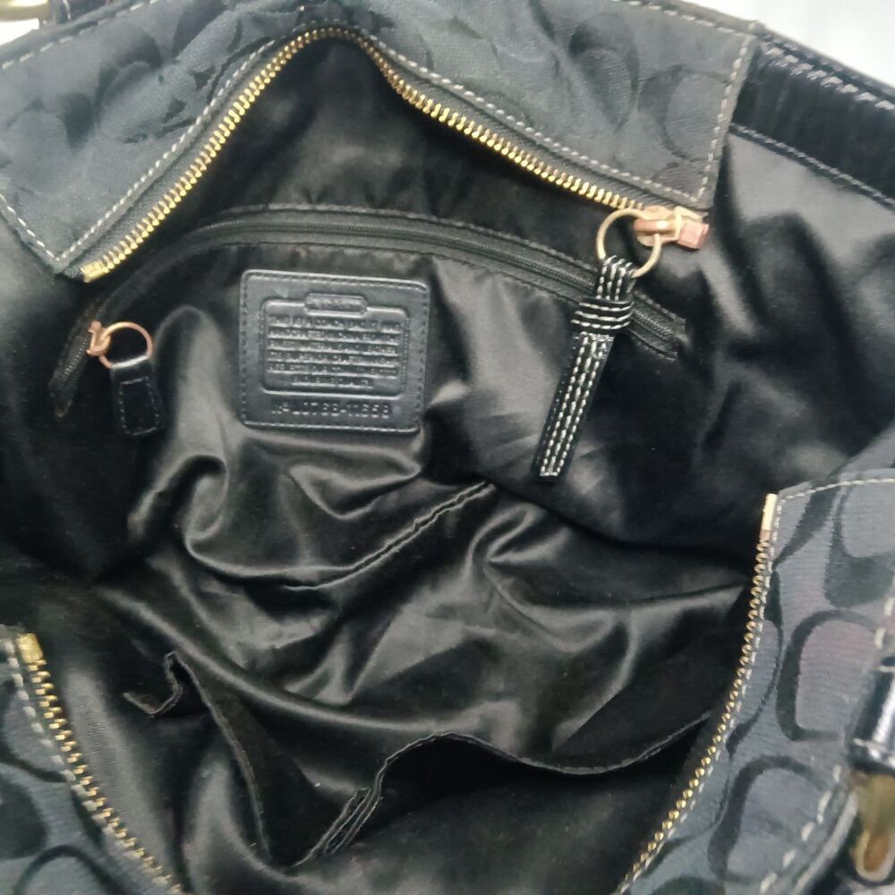 Vintage Y2K Coach Signature Gallery Tote 11658 Shoulder Bag Handbag Black - Picture 6 of 9
